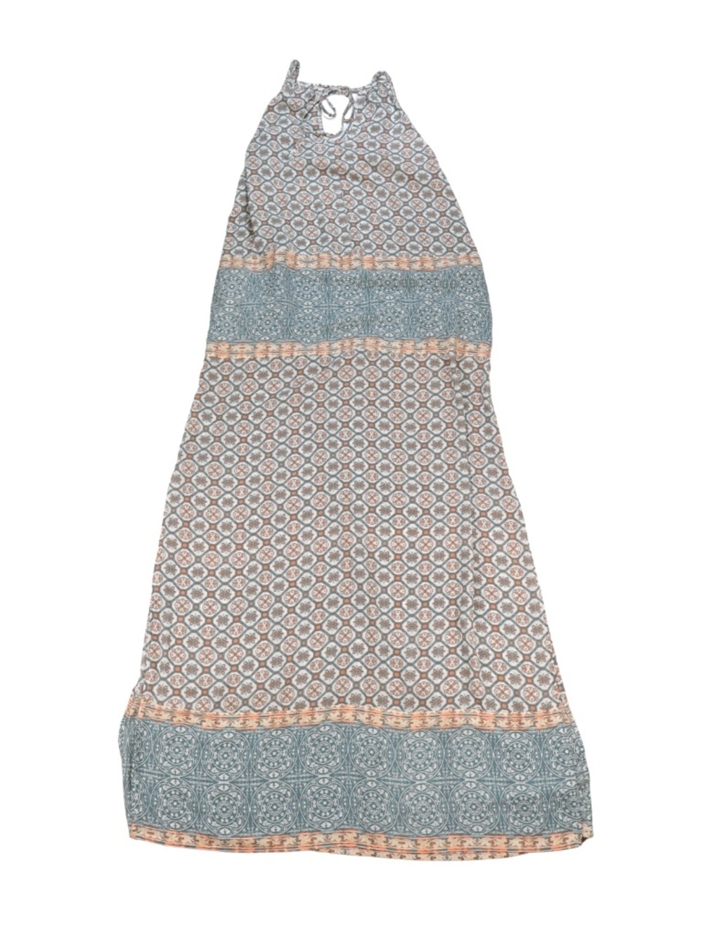Knox Rose Boho Maxi Dress Medium Blue Coral Print Pockets Sleeveless - Picture 3 of 7